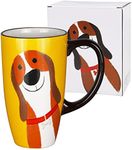 ToCooTo Ceramic Coffee Mug Porcelain Novelty Dog Mug for Dog Lover 20 oz Large Tea Mug Birthday Gifts for Women Men Mom Dad Kids Teacher & Best Friends Give for Christmas Holiday Yellow