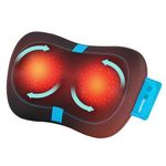 HoMedics Shiatsu Portable Massage Pillow with Heat – Lower Back, Neck & Shoulder Deep Tissue Muscle Massager with 4 Rotating Nodes, 2 Directions, Heated Massage Cushion, Muscle Discomfort Ease