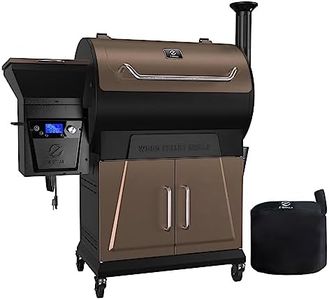 Z GRILLS Newest Pellet Grill Smoker with PID 2.0 Controller, LCD Screen, 2 Meat Probes, Huge Storage Cabinet, 697 sq in Cooking Area, Rain Cover for Outdoor BBQ, 700D6, Bronze