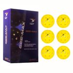 YAIT Gee-Max Pickleball Ball (Pack of 6) | 40 Hole Outdoor Ball for Tournament Play | Perfectly Balanced, Durable PP Material, True Flight | AIPA Approved Pickleball (Yellow)