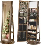 SONGMICS 360° Swivel Jewelry Cabine