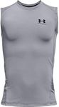 Under Armour Boys HeatGear Armour Sleeveless T-Shirt, Steel (035)/Black, Medium