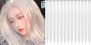 12 PCS Colored Clip in Hair Extensions,22 Inch Straight Party Highlights Clip on Synthetic Hair Extension for Girls Synthetic Clip in Long Hair Accessories for Women (White)