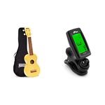 Mahalo Kahiko Soprano Ukulele, Quality Wood Ukulele for Adults, Kids & Beginners, Musical Instrument, Ivory & TIGER T-47 Clip-On Digital Chromatic Tuner for Acoustic, Electric, Violin Black