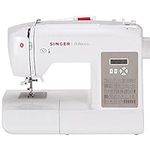 SINGER | Brilliance 6180 Portable Sewing Machine with Easy Threading and Free Arm, White/Gray