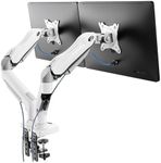 HUANUO White Dual Monitor Arm Desk 