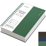 EMSHOI B5 Notebook College Ruled, Spiral Notepad 150 Sheets/300 Pages, 100gsm, PVC Cover, Sticky Notes, Pocket, Pen Loop, Ruler, Bookmark, Lined Journal for Women Men Writing, 19 x 25cm, Dark Green