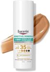 Eucerin Sun Tinted Mineral Face Sunscreen, Daily Face Sunscreen SPF 35 with Zinc Oxide and 5 Antioxidants, Mineral Body SPF 35 Lotion with UVA-UVB Sun Protection, Fragrance Free & Non Greasy, 50 ml pump