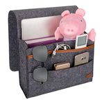 EXECCZO Bedside Caddy, Dorm College Room, Bunk Bed, Bed Caddy Storage Organizer Home Sofa Desk Felt Bedside Pocket，for Organizing Tablet Pad Magazine Books Phone Chargers and More Gadget （Dark Grey）