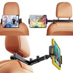 NIFBANG Car Headrest Tablet Holder Mount,Adjustable Car Backseat Tablets Holder for Kids, 360° Rotating Car Seat Mounts for iPad Pro 12.9 Air Mini, iPhone, Galaxy, Switch, All 4.7-12.9" Screen Devices