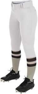CHAMPRO Women's Standard Knicker Style Low-Rise Softball Pants, White, Small