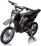 Garvee 36v Electric Ride-on Dirt Bike for Children – High-Speed Off-Road Motorcycle with 500w Motor, 15.5 MPH Max Speed, LED Headlight, Leather Seat, Disc Brakes, and Air-Filled Tires, Black