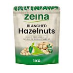 Zeina Blanched Hazelnuts (1Kg) - Gluten-Free and Vegan Approved Whole Hazelnuts with Iron, Vitamins and Fibre for Healthy Cooking, Snacking and Salads, Suitable for Vegetarians, Vegans and Coeliacs