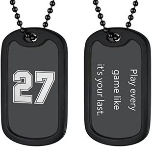 U7 Collares Personalizables de Nombre Números de Acero Inoxidable 316L Etiqueta de Perro Colgante de Identificación para Hombres Amigos Deportistas