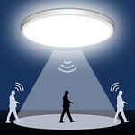 DODOPEN Motion Sensor Ceiling Light Wired, 12 Inch Wired Motion Flush Mount Lighting Fixture, 24W Motion Activated Ceiling Light for Closet Room, Hallway, Porch, Laundry, White