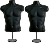 2 Pack Male Mannequin Torso with St