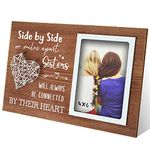 EXQUIDECA Long Distance Relationship Sister Gift - Hand String Heart Picture Frame 4x6 Inches - Friendship Bestie BFF Meaningful Gifts