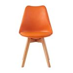 nufurn Mid Century Modern DSW Side Chair with Wood Legs for Kitchen, Living Dining Room 1 chair, (Orange)