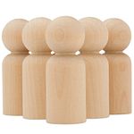 Wood Peg Dolls Unfinished 2-3/8 inch, Pack of 100 Birch Wooden Dad Dolls for Peg People Crafts and Small World Play