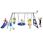 AUSWAY 6 in 1 Swing Set with Slide 