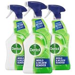 Dettol Mould Remover, Multipack of 3 X 750ml, Total 2.25L, Mould And Mildew Remover, Mould Spray, Bleach Spray, Bathroom Mould Remover, Antibacterial, Disinfectant, Household Cleaners