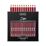 RENEE Define Matte Lip Liner, Long Lasting & Smudge Proof, Full Coverage, Intensely Pigmented, Easy Glide Formula, Vitamin E & Castor Oil Infused, Set of 12
