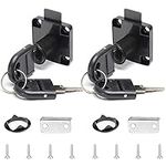 GZGXKJ 2 Pack Black Cupboard Office Drawer Cam Lock Filing Cabinet Lock with 2 Keys Square Base Screw Fixed Furniture Security Lock for Furniture Door Household Mailbox Glass Showcase