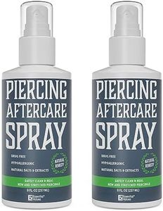 2 Pack Piercing Aftercare Spray (8 OZ Per Bottle) - Natural & Gentle on Contact - Made in USA