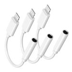 Apple MFi Certified Lightning to 3.5mm Headphone Jack Adapter, 3 Pack iPhone 3.5mm Headphone/Earphone Aux Audio Adapter Dongle for iPhone 14 13 12 11 Pro Max XS XR X 8, Support Music Control & All iOS