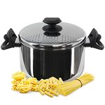 22 cm Stainless Steel Pasta Pot Spaghetti Pot with Locking Strainer Lid Induction