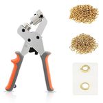 Dyna-Living Eyelet Punch Kit 6mm 1/4 Inch Grommet Kit Eyelet Pliers Hole Punch Handheld Grommets Eyelets and Punch Press Tool with 500pcs Eyelets for Fabric,Tarpaulin,Belts,Poster, Canvas