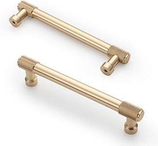 Asidrama 10 Pack 5 Inch(128mm) Gold Cabinet Pulls Cabinet Handles Cupboard Handles Kitchen Cabinet Hardware for Cupboard Drawer Handles Dresser Pulls