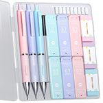 Four Candies Aesthetic Mechanical Pencil Set - 3PCS 0.7mm Mechanical Pencils with 360PCS HB Lead Refills, 3PCS Erasers and 9PCS Eraser Refills, Cute Mechanical Pencils for School Writing & Drawing