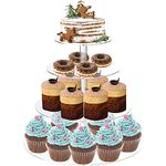 Lighterday 4 Tier Cupcake Stand Acrylic Cake Stand Round Cake Display Stand Reusable Dessert Donut Cake Stands for Wedding Birthday Party