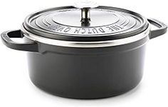 GreenPan Dutch Oven, Cast Iron Casserole Dish with Lid, Toxin Free & Non Stick - Induction & Oven Safe Cookware - 22 cm/3.3 Litre, Grey