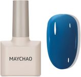 MAYCHAO 15ML Jelly Blue Gel Nail Polish -Nude Gel Nail Polish Sea Blue Translucent Soak Off UV Gel Polish Neutral Color Nail Gel Polish for Nail Art French Manicure at Home