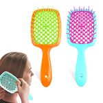 2 PCS Detangler Hair Brush,Massage Curl Comb Blow Drying for Women, Men,Girls and Kids for All Hair Types