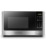 BLACK+DECKER Digital Microwave Oven with Turntable Push-Button Door, Child Safety Lock, Stainless Steel, 0.9 Cu Ft