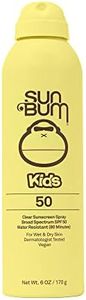 Sun Bum Kids SPF 50 Clear Sunscreen Spray | Wet or Dry Application | Hawaii 104 Act Compliant (Octinoxate & Oxybenzone Free) Broad Spectrum UVA/UVB Sunscreen | 6 oz