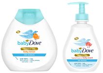 Baby Dove Rich Moisture Hair to Toe Baby Wash, 200 ml & Rich Moisture Nourishing Baby Lotion (200ml) Combo