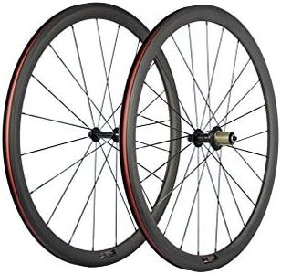 SunRise Bike 1 Pair of Road Bike Carbon 700C Clincher Wheelset Super Light Bicycle Wheels 38mm Depth (fit for Shiman0 Cassette)