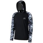 Bassdash Men’s UPF 50 Performance Fishing Shirt Cooling Hoodie Camo Long Sleeve FS17M