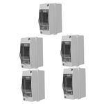 ULTECHNOVO 5pcs Box power distribution enclosure protective box outdoor box box cover RV breaker shell small plastic box plastic enclosure small din rail enclosure white