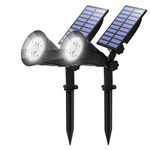 T-SUN (2 Pack LED Solar Spotlight, Waterproof Outdoor Security Garden Landscape Lamps, 180°Angle Adjustable,Daylight 6000K, Auto-on at Night/Auto-Off by Day for Tree, Yard,Lawn,Pathway.