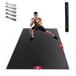 HAPBEAR Extra Large Exercise Mat - 6'x4'x8mm(1/3 inch), Shoes-Friendly, Non-Slip, Ultra Durable, Thick Workout Mats for Home Gym Flooring Cardio, Yoga Mats for Fitness, High-Density Exercise Mat