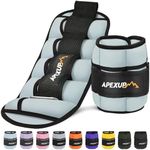 APEXUP 10lbs/Pair Adjustable Ankle Weights for Women and Men, Modularized Leg Weight Straps for Yoga, Walking, Running, Aerobics, Gym (Pastel Blue)