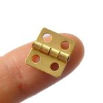 30 Pcs Antique Gold Mini Hinge Vintage Brass Folding Butt Hinges with Screws for Crafting Box Jewelry Wood Case Gift Chest Trinket Boxes Small Size (Length:12mm, Width:12mm)