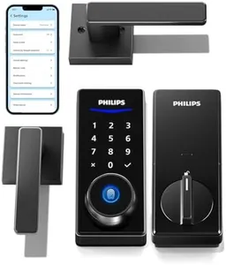Philips Smart Lock with Handles, Keyless Entry Door Lock Set, Smart Door Lock with 2 Level Handles, Digital Keypad Deadbolt for Front Door, App Unlock, Fingerprint Unlock, PIN Code Unlock, Auto Lock