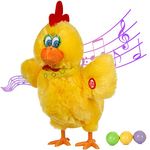 dgdgcool Talking Walking Plush Chicken Singing Dancing Laying Eggs Chick Toy, Electric Stuffed Animal Crazy Chick Toy Doll with Sound Music