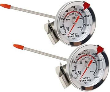 Candy Thermometer Deep Fryer Oil Thermometer (2 Pack with Clip & 8“ Probe - Best Cooking Thermometer for Cooking Tall pots,Candle Making, Candy Making,Deep Frying